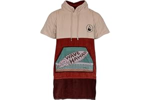 WAVE HAWAII Barravento Surfponcho für Körpergrößen 160-190 cm Poncho 100% ÖKO Baumwolle Velours Umkleidehilfe für Schwimmen Strand Surfen Surf Poncho Badeponcho Duschponcho für Herren und Damen