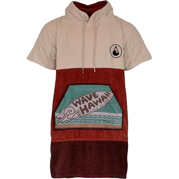 Zip Poncho Wave Hawaii Bamboo Dusty, maat M - Sup & Paddle
