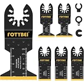 Titanium Oscillating Saw Blades, 5 Pieces Oscillating Multitool Blades Accessories for Wood Plastic Metal, Compatible with De