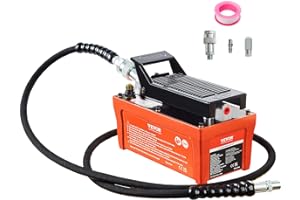 ‎VEVOR VEVOR 1,6L Lufthydraulische Pumpe 700bar Hydraulikpumpe 0,8L/min (ohne Last) 0,16L/min (Belastung) Hydraulische Fußpumpe mit 2m Schlauch Luft Fußpumpe Fußbestätig inkl. Lufteinlass-Adapter PTFE-Band