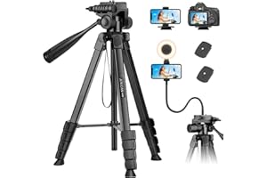 JOILCAN Stativ Kamera 81"/206cm, Upgrade Schwanenhals Handy Stativ mit Fernauslöser & Handyhalterung für Smartphone, Aluminium Dreibein Sative für DSLR Canon Nikon, Leichtes Reisestativ Kamera Tripod