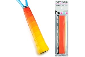 GET A GRIP - Custom Tennis Racket Grip Tape - Anti-Slip/Quick-Drying Tennis Overgrips - Precut Badminton Racket Grip with Finishing Tape - Squash Racket Grip Tapes