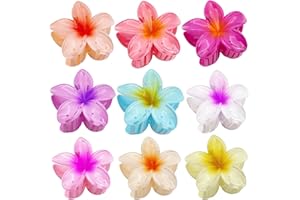 YushengTai 9 Stück Blumen Haarspangen, niedliche Acryl-Haarklammern für Frauen, große Haarklammer für dickes Haar, starker Halt, Haarspange für Frauen, Mädchen, Geschenke