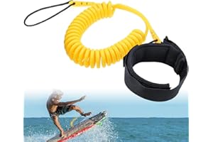 JEEZAO 10 Piedi Laccio di Sicurezza da Surf,Spirale Leash SUP TPU,Lacci Regolabile per Tavola da Surf Kayak,Tavolo da Paddle in Piedi