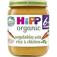 HiPP Organic Vegetables with Rice And Chicken Baby Food Jar 6+ Months (6 x 125g)