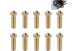 DONOONIS Lot de 10 Kit de Buses Haute Vitesse 0.4mm,Buse Imprimante 3D,Buses en Laiton,Nozzle Extrudeuse Tête d'impression