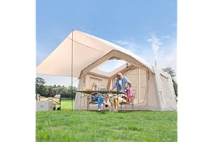 MOPHOTO Inflatable Tent for Camping,Waterproof Oxford Hot with Manual Pump,Spacious Easy Setup Inflatable Camping Air Tent for Family Glamping
