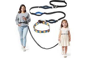 HOOMTREE Safety Waist Leash Harness for Kids with Autism, Hands-Free Waist Belt Link with 3 Padded Handles and Durable Bungee, Secure Public Walking for Special Needs ADHD/ASD Autistic Children
