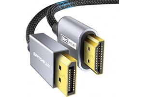 SWITCHFLUX 6FT DisplayPort to HDMI 8K Cable [8K@60Hz,4K@120Hz,2K@144Hz] Uni-Directional DP Source to Display, DisplayPort 1.4 to 2.1 Braided Cord for AMD, NVIDIA