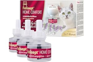 Felisept Home Comfort Nachfüllflakon 3 x 45ml Entspannungsmittel - Beruhigungsmittel für Katzen - Katzen Beruhigungsmittel mit natürlicher Katzenminze - Ohne Pheromone Katzen - Katzen Beruhigung