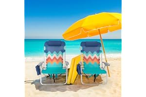 ‎HIGH POINT SPORTS HIGH POINT SPORTS Rucksack Faltbare Strandstühle 2er Set Leichte Tragbare Liege Strandkorb Unterstützung 113.4 kg Campingstühle mit 4 Positionen für Erwachsene Blau