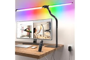 Jeebel LED Skrivbord 22W 1800LM, 75cm Bord med Dubbla Huvuden med Metallbas