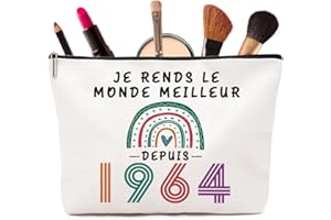 VivaJoy Cadeau Anniversaire Femme 60 Ans, Cadeau pour Femme 60 Ans Trousse Maquillage, Cadeau 60 Ans Femme Personnalisé