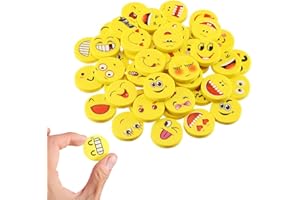 CERIOLL Gommes Drôles À Effacer Emoji, 60 Pcs Caoutchoucs Smiley, Gomme Rigolote, Cadeaux Mignons Pour Anniversaire, Fête, Festival, Nouvel An Noël