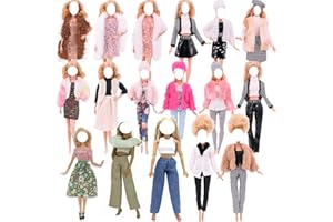 LANCE HOME 8 Vestidos 10 Pares Zapatos 10 Perchas para 29cm Muñecas Accesorios Falda de Moda Regalos para Niños