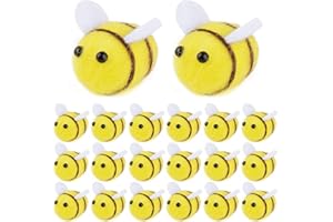 SHSHbuy Abeja Artesanía,35 Piezas Abeja en Fieltro Mini, Abejas de Fieltro de Lana Abeja Manualidades Infantiles para DIY Artesanía Tienda Ropa Decoración