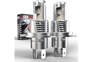 CENMOLL H4 Led Headlight Bulbs, 90W 18000LM 500% Brightness 360 Degree Adjustable Beam Angle H4 Headlight Bulbs Hi/Lo Beam Canbus Error Free 6500K White Mini Size All-in-one Wireless Design, Pack of 2