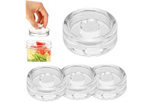 LCSHENGMIN Fermentation en Verre Pour la Fermentation, Lot de 4 Poids en Verre Pour Fermentation Avec Large Ouverture, Poids de Fermentation en Verre Kimchi, Poids en Verre de Décapage, pour Kimchi, Choucrout