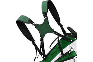 BIG TEETH Golftaschengurt, Ersatz, Komfort, doppelter Schultergurt, verstellbarer Gurt, gepolsterte Golftasche
