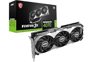 MSI GeForce RTX 4070 Ventus 3X E1 12G OC Carte Graphique - 12 Go GDDR6 (20 GB/s, 192-bit), PCIe 4.0, 3 x Ventilateurs TORX 4.0 - HDMI 2.1a, DisplayPort 1.4a