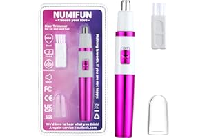 ‎NUMIFUN Nasenhaartrimmer Frauen, Damen Schmerzloser Ohr- und Nasenhaartrimmer für Frauen, Augenbrauen Gesicht Ohr Haarschneider Nasenhaarschneider Professionell Wasserdicht, Rose Lila