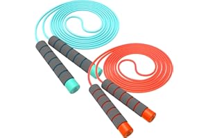 Svkiyang Skipping Rope Kids,Skipping Ropes For Children Adjustable 2 Pack,Comfort Sponge Handle,Tangle Free Jump Rope For Kids Girls Boys Exercise Workout School Game Or Outdoor Activity