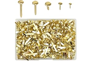 Fodlon Kissral 500 Pièces Brads Attaches Parisiennes Brads, Métalliques Attaches Parisiennes Laiton Brads Scrapbooking Brads Ronds en Métal pour Papier Craft Estampillage Scrapbooking Bricolage Outil