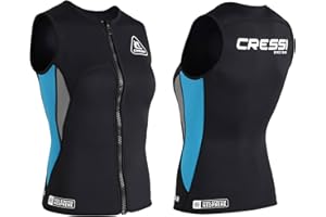 CRESSI Guardian Lady Neoprene Jacket Black/Aquamarine 2mm XS/1-2mm Neoprene Jacket, for Swimming, Snorkeling, Sup, Surfing, Kayaking and other Water Sports