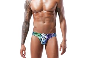 Casey Kevin Men's Sexy Swim Briefs Printed Swimming Bikini Swimwear with Drawstring for Beach Pool,ck
