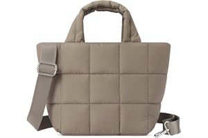 GSenhui Small Puffer Tote Bag Quilted Bag for Women Quilted Tote Handbag Puffer Crossbody Bag Mini Puffy Tote Bag Padded Grid Tote Bag