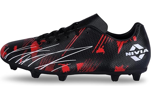 Nivia Infra 2.0 Men s Football Shoes Lightweight Comfort & Maximum Grip Best for Competitive Soccer Players Sports Cleats Football Footwear Football Sports Shoes (Black)
