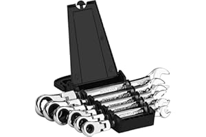 MATORD Set di Chiavi e Cricchetto da 6 Pezzi Chiavi Combinate a Cricchetto 72 denti Metrico 8/10/12/13/14/17 mm, Chiave ad Azione Acciaio al Cromo Vanadio Cr-V con Supporto per Trasporto