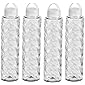 Steelo Jewel Plastic Water Bottle, 1 Litre, Set of 4, Clear