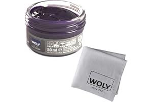 WOLY Shoe, boot polish leather high shine cream + cloth variation - Dark Violet