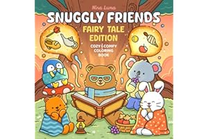 Snuggly Friends - Fairy Tale Edition: Super Cute and Fun Coloring Book for Adults & Teens with Cozy Fuzzy Animal Characters in Hygge Fairytale Worlds - Perfect for Relaxation with Exclusive Music