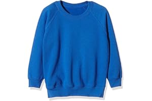 BSBAAA FASHIONS® Kids Boys Sweatshirt Back to School Fleece Jumper - Girls Plain Crew Round Neck Pullover Uniform Sweater Top Size Age 5-13 Years