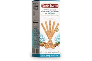 DOÑA JIMENA - Sticks Turrón Crocanti de Cacahuete y Almendra con Sal Marina Sin Gluten, 200 Gramos