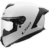 LS2, RAPID III Solid Gloss White Full Face Motorcycle Helmet M