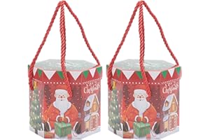 Allbusky 30PCS Christmas Eve Gift Boxes Christmas Party Gift Boxes, Xmas Party Favour Boxes Christmas Paper Candy Boxes, Handheld Party Packs Party Decorations
