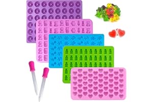 DAFENCAR Moule Bonbon, 5pcs Moule Ourson Silicone Avec 2 Pipettes, Qualité Alimentaire Silicone, Respectueux de L'environnement, Moule Silicone Ours Réutilisable Gummy Bear pour Bonbons, Gelée, Chocolat