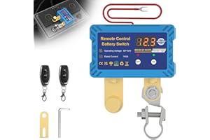 UCkasayfy Ferngesteuerter Batterietrennschalter 12V 140A mit Led-Spannungsanzeige Anti-Diebstahl-Kill-Schalter für Auto, Wohnmobil, ATV, LKW, Marine