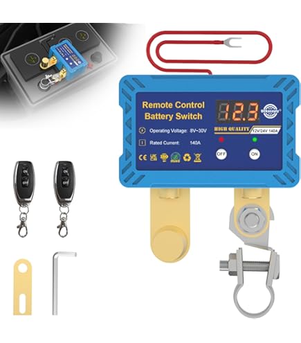 Mtsooning Disjoncteur Batterie Télécommandé 12V 240A - Interrupteur Arrêt Automatique Avec LED - Voiture Camion Bateau