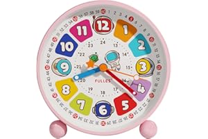 MENAYODA Sveglia digitale per bambini, senza ticchettio, con luce notturna, sveglia analogica, sveglia per bambini, per scolari, ragazze, ragazzi (rosa 1)