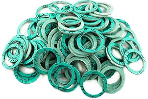 KINETICS LINE Junta Plana de Fibra 1 1/4 Pulgada (39 x 30 x 2 mm) 100 Piezas para Fontanería, Calefacción, Aire Acondicionado, Ventilación, Tuberías de Jardín (Hasta 180 °C)