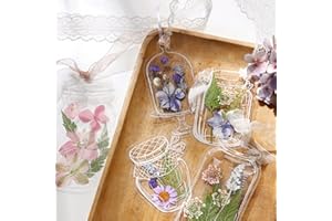 Segnalibri Trasparenti Con Fiori Secchi, Kaluofan 40PCS Transparent Dried Flower Bookmarks, DIY Dried Flower Bookmark, Adatto a Donne Ragazze Bambini Adulti Utilizzare(Senza Fiori)