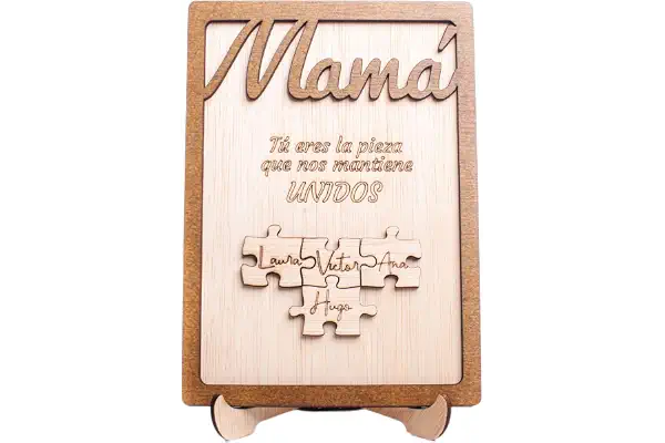Olesea Dia de la madre Marco madera personalizado puzzle cuadro decorativo Mamá, Papá, abuela, abuelo, tu eres la pieza que nos une con nombres Regalo pareja regalo día de la madre Regalo original