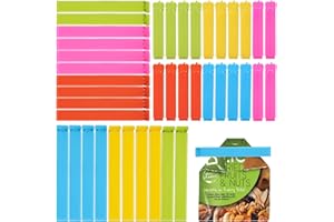 TAHBARSHI 40 Stück Verschlussclips, 11cm/7cm Tütenclips Lebensmittel Clips Kunststoff Verschlussklammern Plastik Mehrere Farben, Tütenclips Bunt Küche Wiederverwendbar für Verpackung Süßigkeiten Snacks