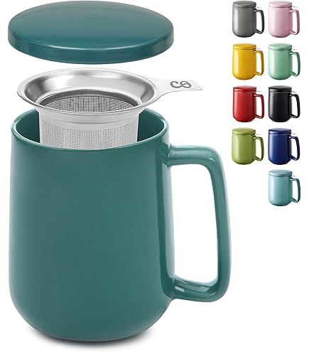 Tisanière En Porcelaine Avec Filtre Inox Roses In Bloom - Coffret Cadeau, Contenance 300 Ml, Lavable Au Lave-vaisselle