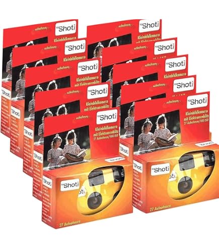 Lot De 5 Appareils Photo Jetables PORST Topshot Jaune - 27 Photos Chacun - Film Couleur 400 ISO - Pour Fêtes, Mariage