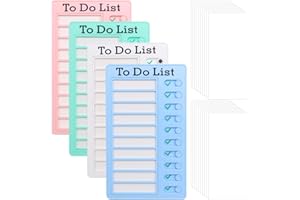 ZOCONE 4 Pcs Chores Chart for Kids to Do List Checklist Board with 20 Blank Paper, Detachable Reusable Chore Chart for Adults Kids 4 Color Daily Schedule Memo Checklist for Home Office Travel